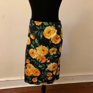 New York & Company Yellow and black floral skirt